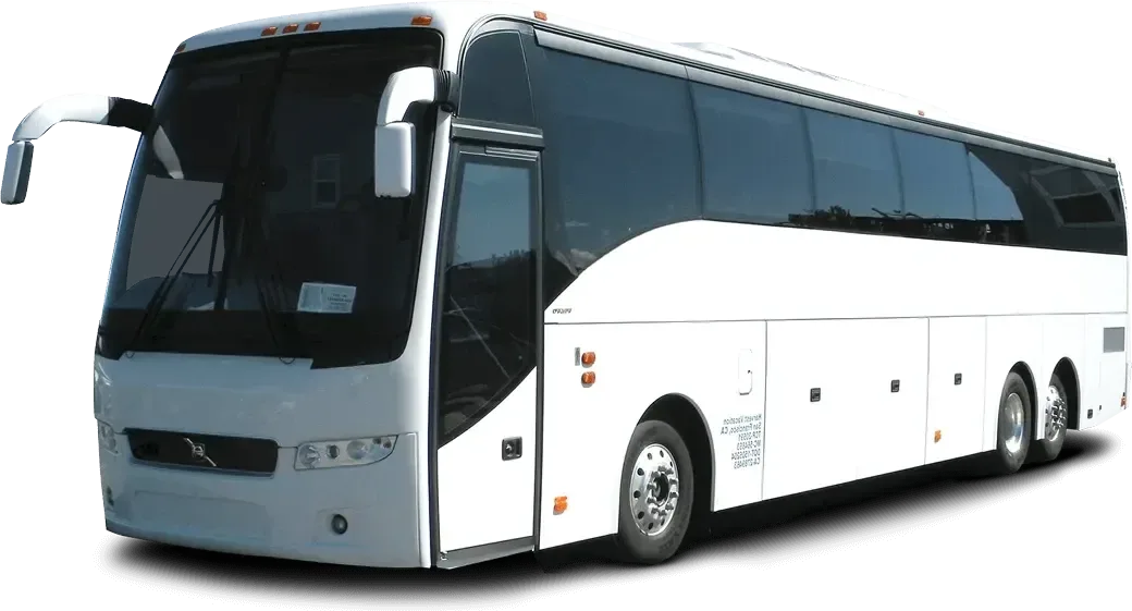 Imagen referencial de un bus de turismo blanco
